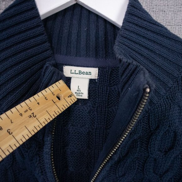 2000's L.L. Bean Cable Knit Zip Up Cardigan - Picture 7 of 8